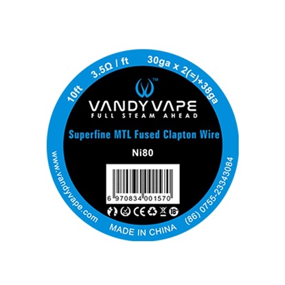 Снимка на Vandy Vape Superfine MTL Fused Clapton Vape Wires Ni80 30GA*2+38GA