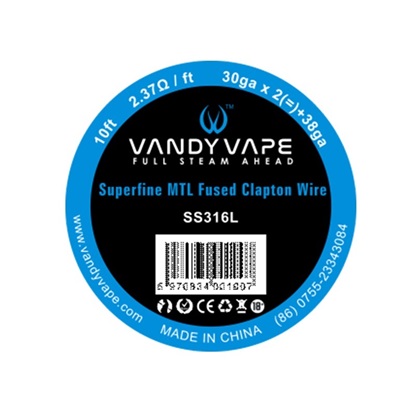 Снимка на Vandy Vape Superfine MTL Fused Clapton Vape Wires SS316L 30GA*2+38GA