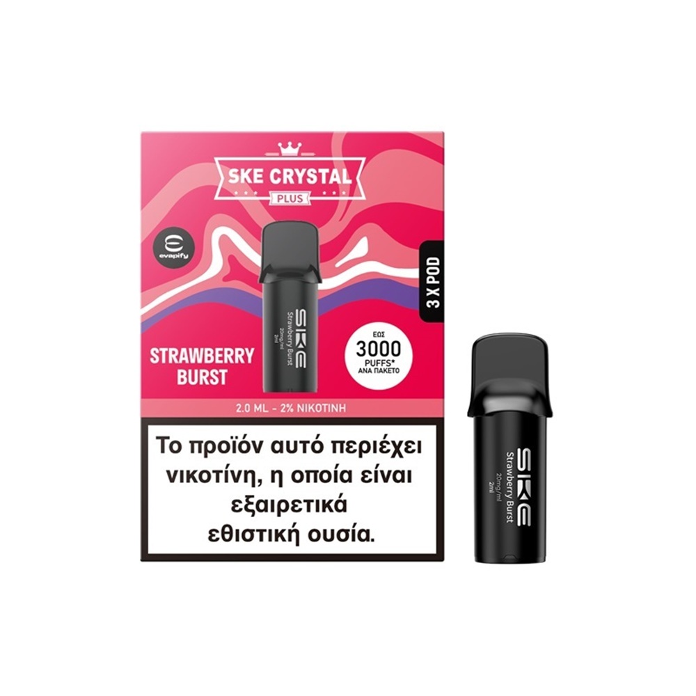 Picture of SKE Crystal Plus Pod Strawberry Burst 20mg 2ml (3 Pods)