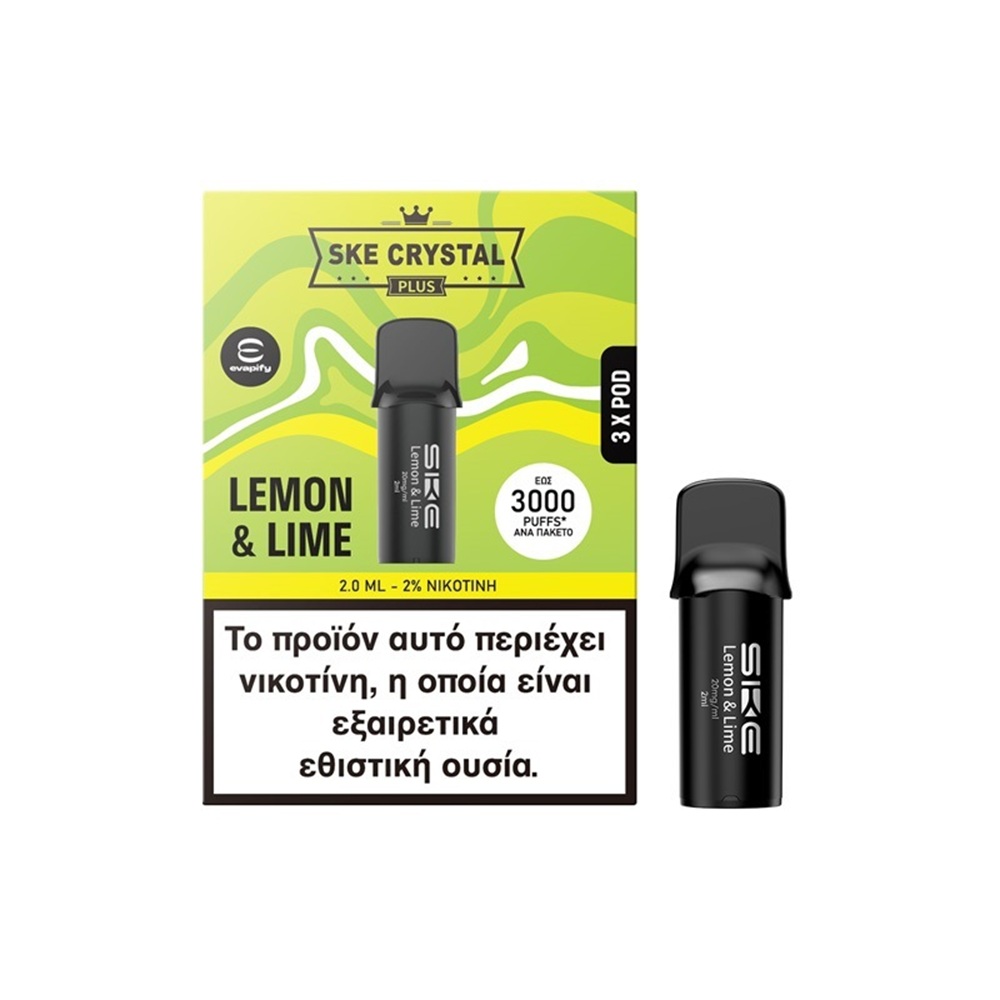 Picture of SKE Crystal Plus Pod Lemon Lime 20mg 2ml (3 Pods)