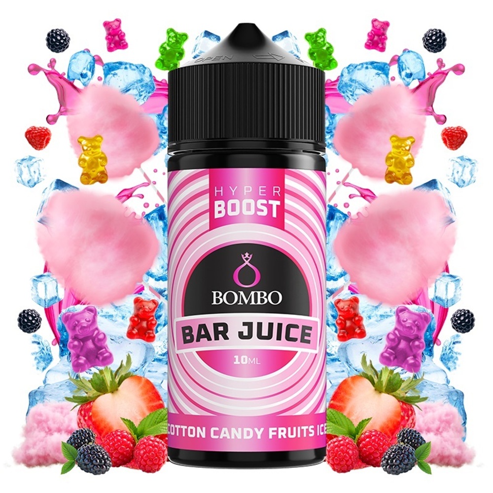 Picture of Bombo Bar Juice Hyper Boost Cotton Candy Fruits Ice 10ml/120ml